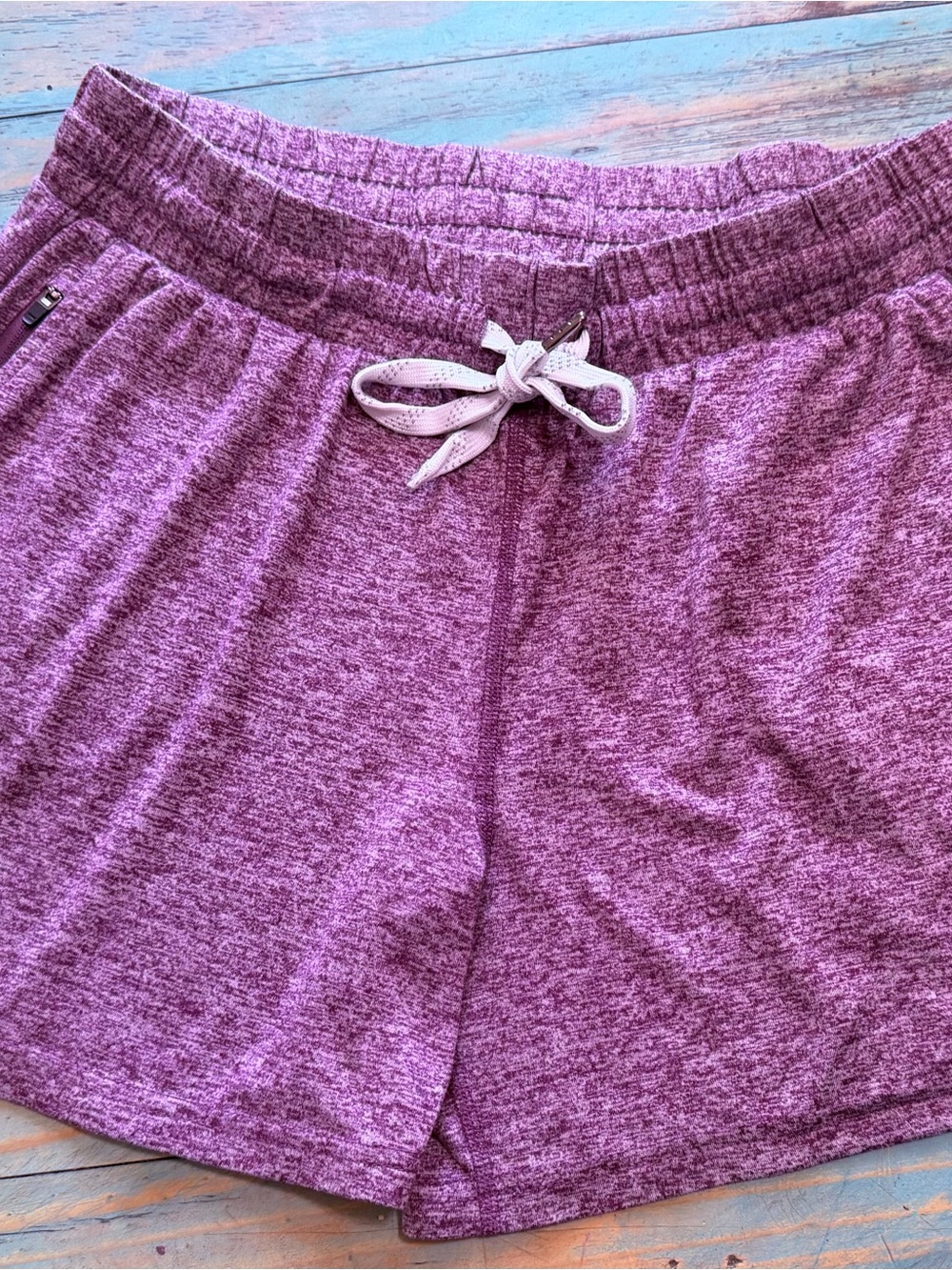 Pacific Trail Heathered Purple Athletic Drawstring Shorts